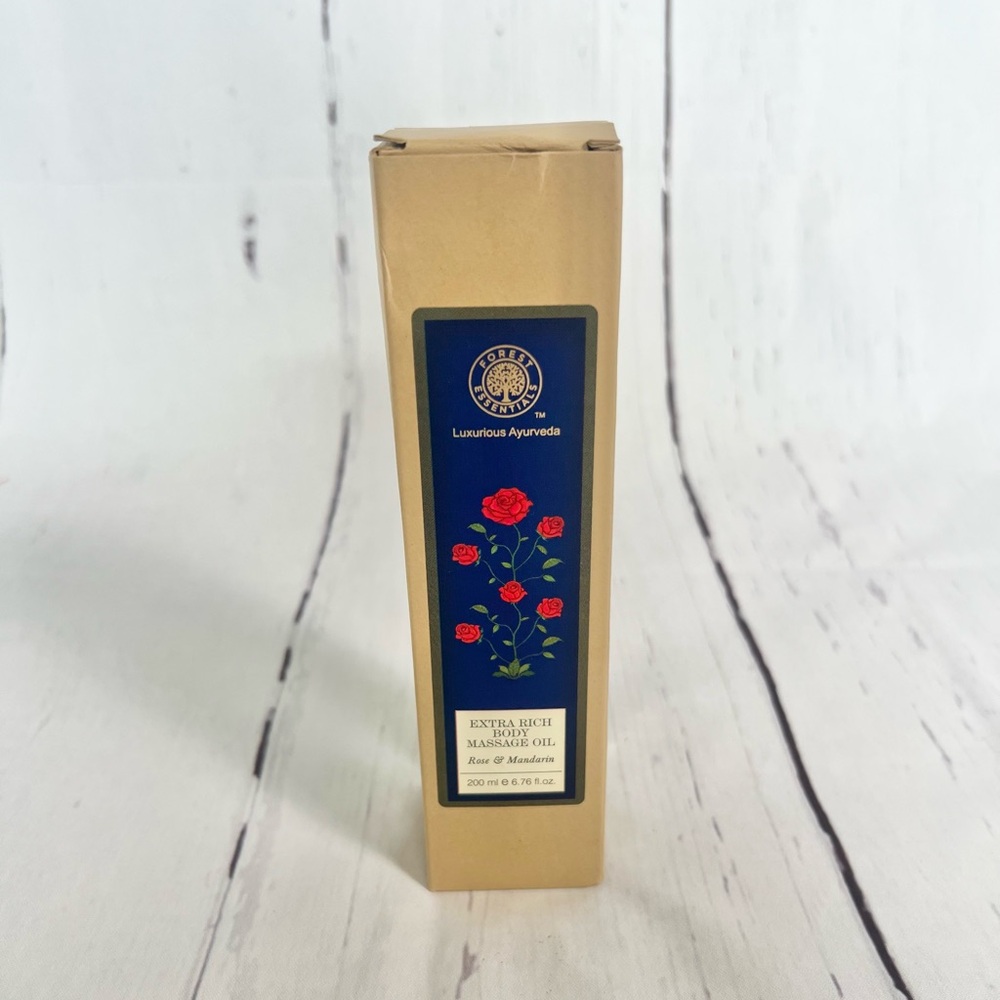 NWT Forest Essentials Extra Rich Body Massage Oil Rose and Mandarin